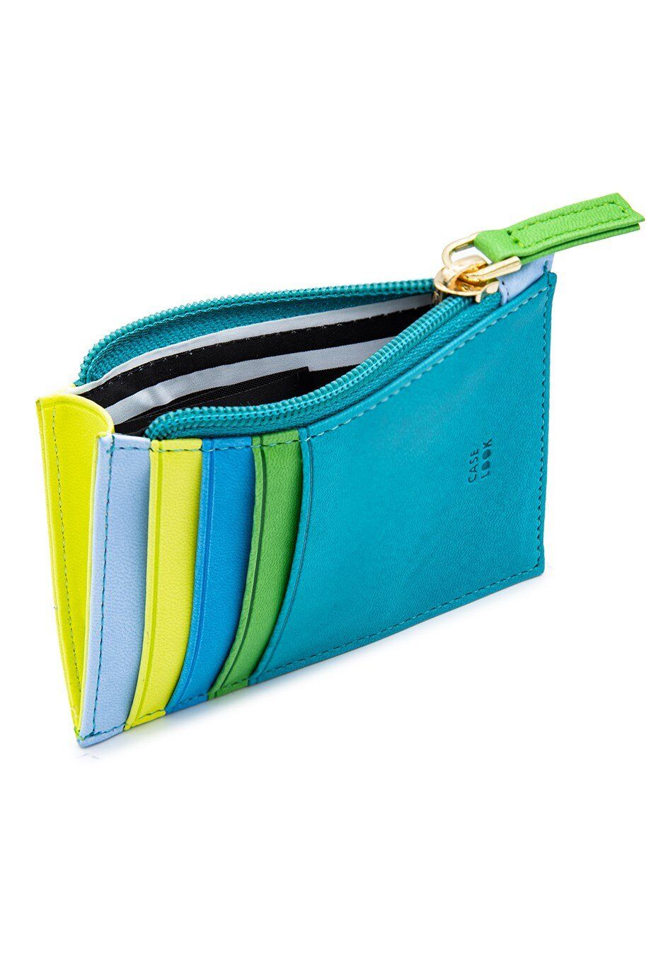 Turquoise Zippered Card Holder