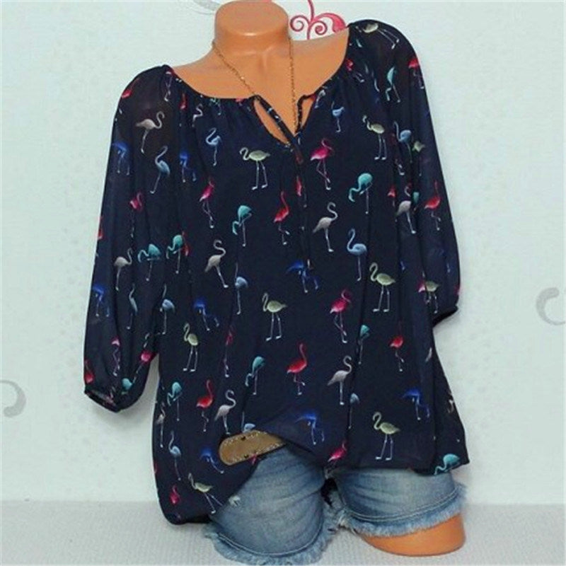 Flamingo one-neck shirt