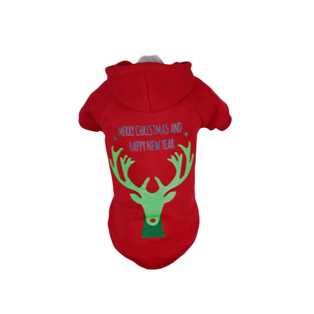 LED Christmas Reindeer Hooded Sweater Pet Costume