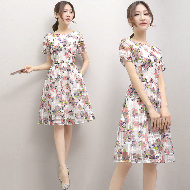 A-Line Long Floral Dress