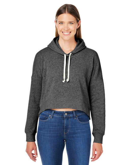 J America Triblend Cropped Hooded Sweatshirt