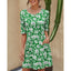 Summer New Women's Round Neck Printed Large Size Short Sleeve Dress