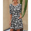 Summer New Women's Round Neck Printed Large Size Short Sleeve Dress