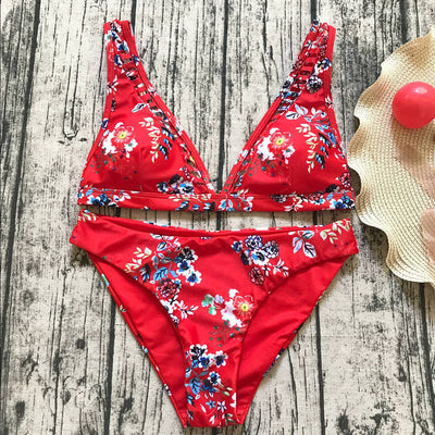 Bikini Flower Print Swimsuit