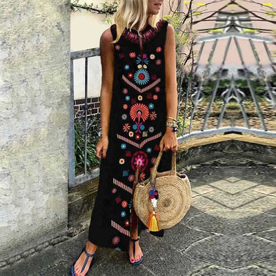 Digital Print Long Dress