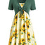 Two-piece sunflower print dress