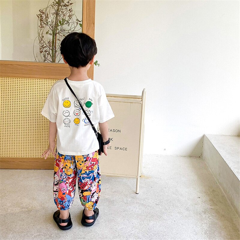 Children Cotton Cartoon Printing Trousers