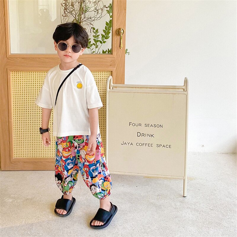 Children Cotton Cartoon Printing Trousers