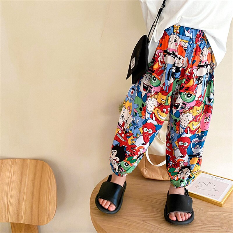 Children Cotton Cartoon Printing Trousers