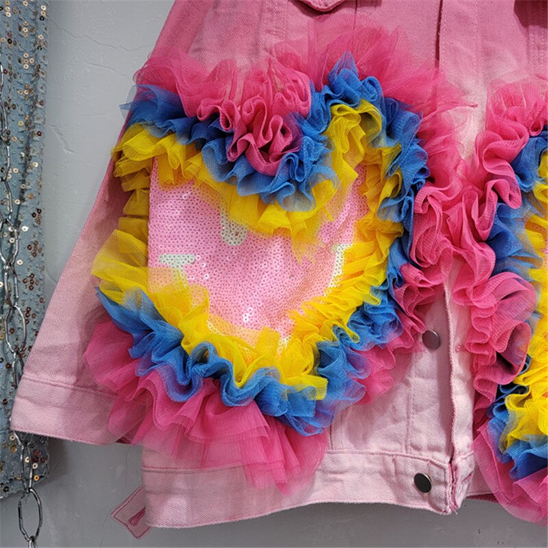 Denim Jacket With Hearts