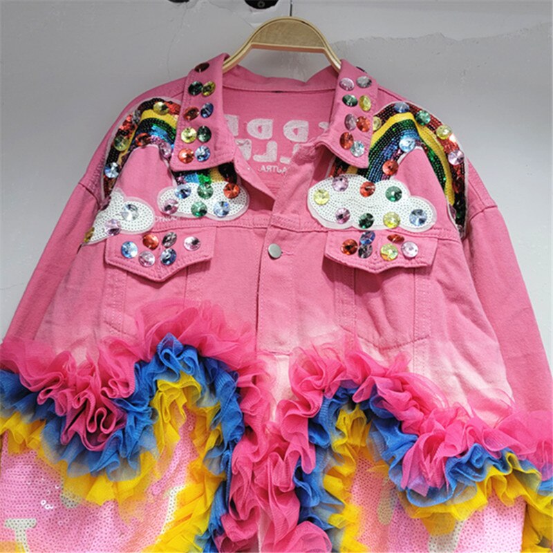 Denim Jacket With Hearts