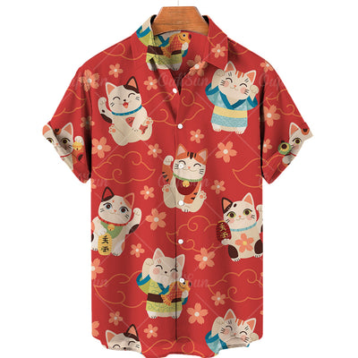 Cute Cat Print Shirt