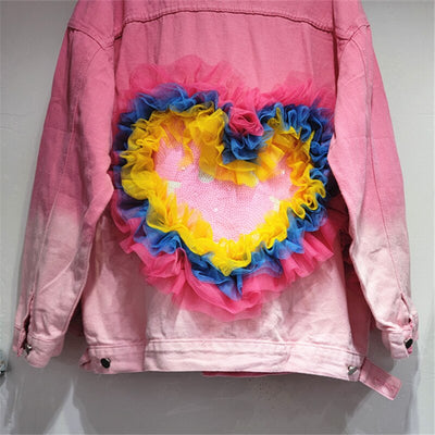 Denim Jacket With Hearts