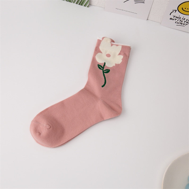 Casual Female Cute Floral Socks
