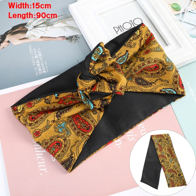 Levao Flower Printing Bandana Wire Headband - bonbop