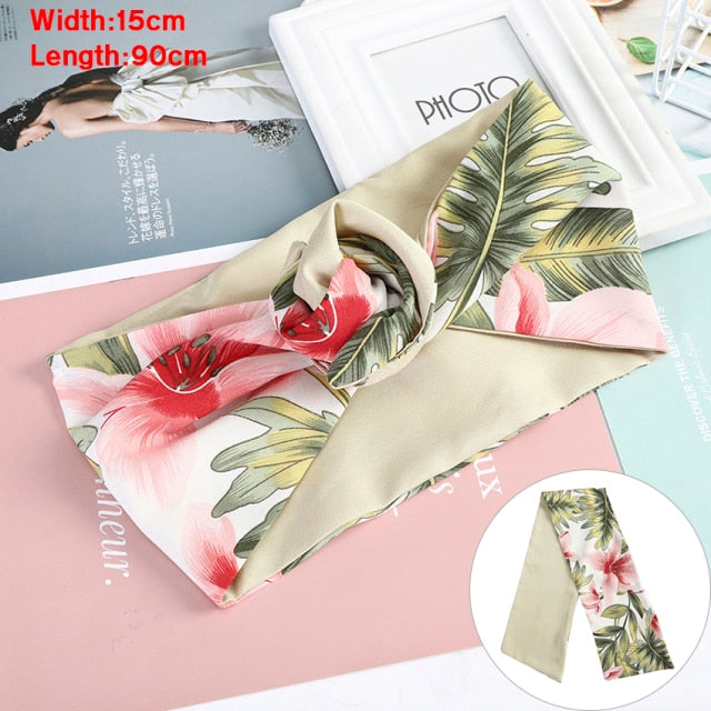 Levao Flower Printing Bandana Wire Headband - bonbop