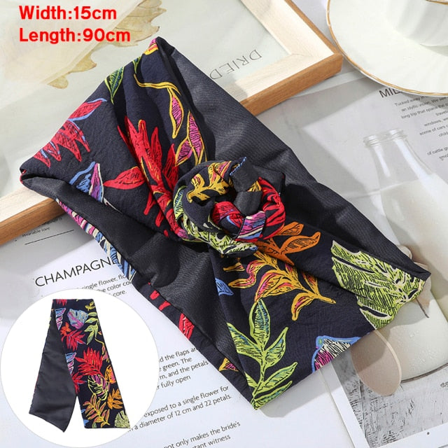 Levao Flower Printing Bandana Wire Headband - bonbop