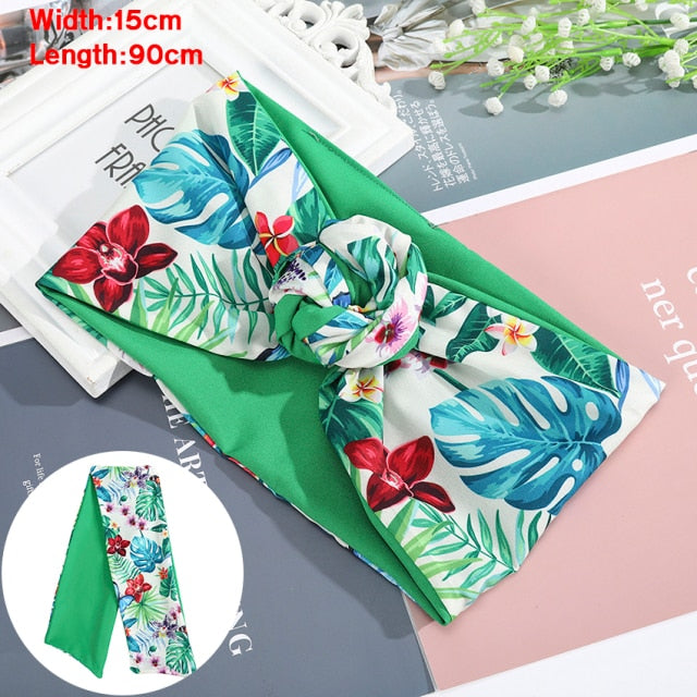 Levao Flower Printing Bandana Wire Headband - bonbop