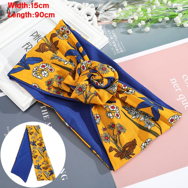 Levao Flower Printing Bandana Wire Headband - bonbop