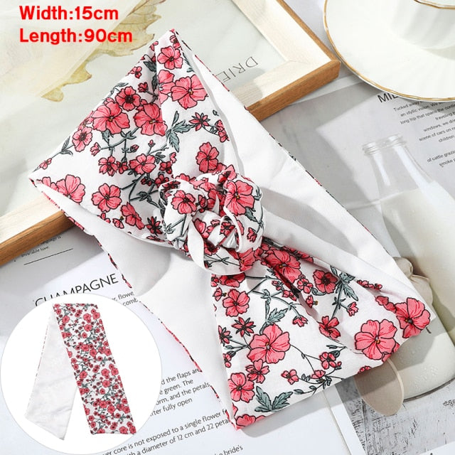 Levao Flower Printing Bandana Wire Headband - bonbop