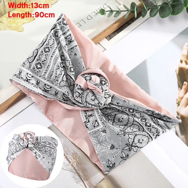 Levao Flower Printing Bandana Wire Headband - bonbop