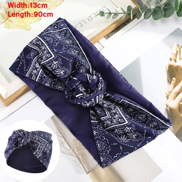 Levao Flower Printing Bandana Wire Headband - bonbop