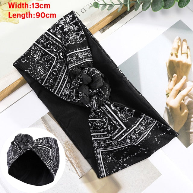 Levao Flower Printing Bandana Wire Headband - bonbop