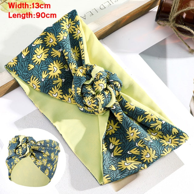 Levao Flower Printing Bandana Wire Headband - bonbop