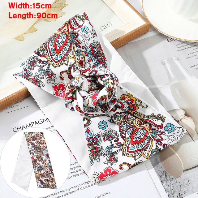 Levao Flower Printing Bandana Wire Headband - bonbop