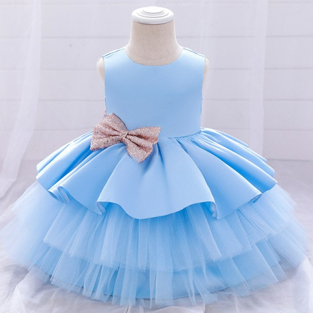 Cute Blue Butterfly Pageant Dress Toddler First Birthday Party Princ –  marryshe