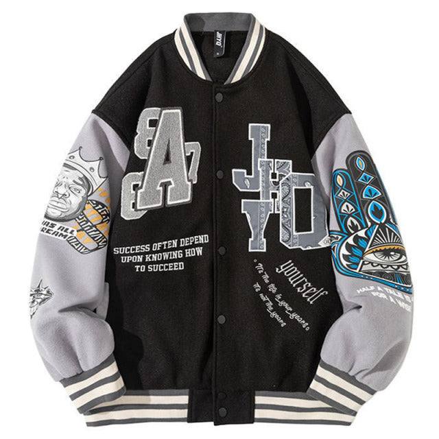 Thin Oversized Baseball College Jacket