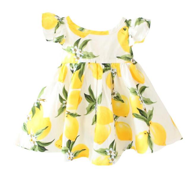 Casual Fruit Pattern Baby Girl Dress