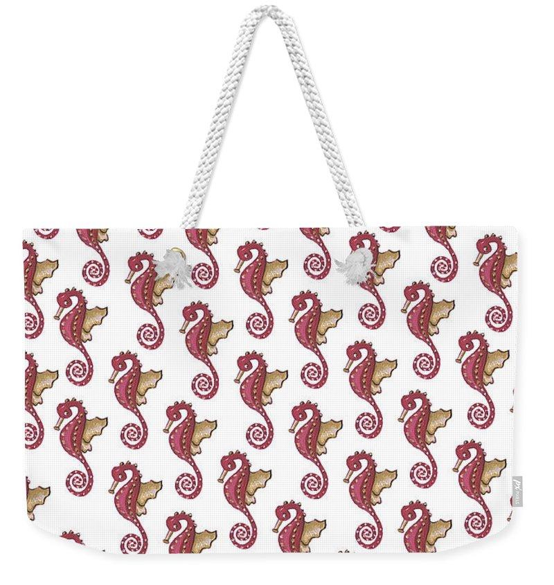 Red and White Seahorse - Weekender Tote Bag - bonbop